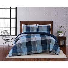 Our twin/twin xl microfiber down alternative comforter set is perfect for your twin extra long bed. Twin Xl 2pc Trey Plaid Comforter Set Navy Truly Soft Target