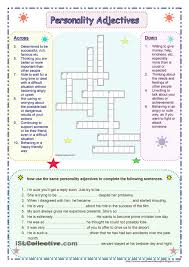 Personality Adjectives Personality Adjectives Adjective Worksheet Adjectives