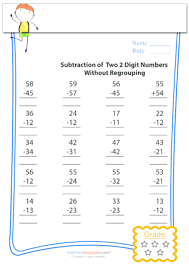 Double digit adding & subtracting w/ no regrouping spring. Subtraction Of 2 Digit Numbers Without Regrouping Archives Kidspressmagazine Com