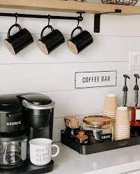 How To Create The Perfect Coffee Bar At Home With Thecozyfarmhouse In 2021 Coffee Bar Home Coffee Bars In Kitchen Coffee Bar Station