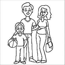 Color pumpkins and pilgrims at thanksgiving, or santa and his reindeer at christmas. Coloring Page Of A Family Coloring Home