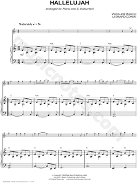 Leonard Cohen Hallelujah Piano Accompaniment Sheet Music In C Major Transposable Download Print Sheet Music Piano Music Piano