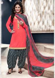 Hina Khan Peach Cotton Punjabi Suit 59867 Dress Salwar Kameez Fashion Saree Designs