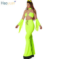 Get festival ready with urban outfitters today. Haoyuan Sexy Two Piece Matching Sets Neon Green Summer Club Outfits Women Tassel Sleeve Crop Top Flare Pant Festival Clothing Buy At The Price Of 19 43 In Aliexpress Com Imall Com