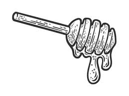 Honey Dipper Wooden Spoon Sketch Engraving Vector Illustration. Scratch  Board Imitation. Black And White Hand Drawn Image. Royalty Free SVG,  Cliparts, Vectors, And Stock Illustration. Image 192405884.