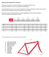 56 High Quality Specialized Road Size Chart