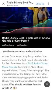 Ariana Grande Nominada A Best Female Artist En Radio Disney