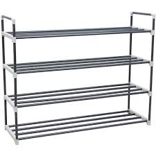 Pax schuhschrank schuhregal platzsparend ikea möbel pimpen schuhregal ikea ankleidezimmer ikea garderobe schuhschrank diy schuhregal aufbewahrung ideen. Diy Schuhregal Schuhstander Mit 4 Ablagen Fur Bis Zu 20 Schuhe Grau 92 X 74 X