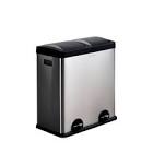 60.5 L 2-Compartment Stainless Steel Trash Can and Recycling Bin The Step N Sort