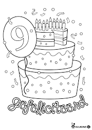 Verjaardagstaart 9 Jaar Verjaardag Verjaardagskalender Verjaardagsideeen