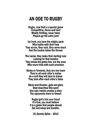 An Ode To Rugby Querky Spike Rugby Sports Poems Poems