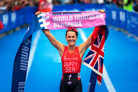 Duffy said she came to cu for a change of pace from her island life in bermuda and because it offered her the potential to restart her triathlon . Clarien Bank Donates 5 000 To Flora Duffy Fund Bernews