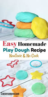 Easy Homemade Play Dough Recipe Non Toxic No Cook Playdough Recipe Homemade Playdough Recipe Homemade Playdough Cooked Playdough