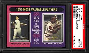 1975 Topps 1957 MVPs (Mickey Mantle/Hank Aaron)