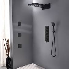 Looking to upgrade your shower head but don't know where to start? Luxury Wall Mounted Waterfall Rain Shower System With 3 Body Sprays Handheld Shower Solid Brass In Matte Black Shower Systems Shower Faucets Bath Faucets