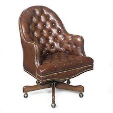 Seven Seas Button Tufted Desk Chair In Leather Traditional Style For The Office Leather Office Chair Chair Tufted Desk Chair