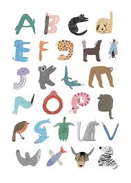 Abc Of Animals Poster In 2020 Alphabet Illustration Animal Posters Animal Alphabet