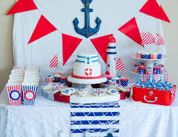 We went with a nautical theme of ahoy, it's a boy. i was in charge of the invitation and desserts and amy handled decorations and most of the meal. Sailor Baby Shower Decoration Ideas Online