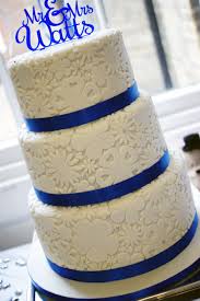 3 tier blue wedding cake. Royal Blue Flower Stamp 3 Tier Wedding Cake 5 Bakealous