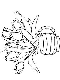 Vase coloring page from decorations category. Tulips In A Vase Coloring Page 1001coloring Com