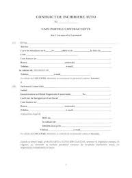 Model Contract Inchiriere Auto