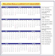 Kuala Lumpur Cuti Umum Kalendar 2021