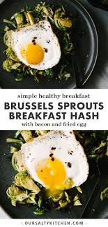 Whole30 Brussels Sprouts Hash With Bacon And Egg Recipe Paleo Recipes Breakfast Brussel Sprouts Whole 30 Breakfast