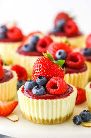 Mini Berry Almond Cheesecakes