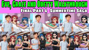4 Eve, Grace and Odette Walkthrough Summertime Saga 0.20.1 part 4 || Eve Summertime  Saga - YouTube
