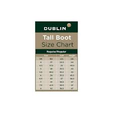 Dublin Holywell Tall Field Boots Size Chart Best Picture