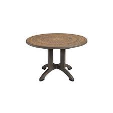 Grosfillex Us715037 Havana 48 Round Resin Pedestal Outdoor Table Espresso Base Wicker Decor Wicker Furniture Resin Furniture