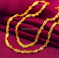 Free shipping by amazon +3 colors/patterns. 17 9 999 Solid 24k Yellow Gold Chain Necklace Wedding Chain Necklace 3g Necklac Necklace Claspnecklace Nana Aliexpress