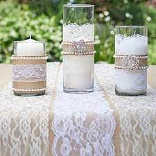 7 8 Vintage Lace Ribbon Diy Wedding Decorations Lace Vase Fun Wedding Decor