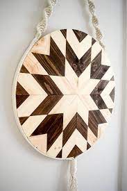 Kehaar Wood Wall Art Macrame Wall Hanging Boho Wood Art Round Wooden Wall Art Modern Wood Art Round Fiber Art Boho Nursery Wood Wall Art Wood Art Wooden Wall Art
