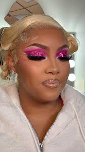 I love this pretty Pink Barbie glitter glam 💗, Happy Birthday to my  favorite client taay taay ! , Makeup inspo : tiktok: hotrika001, #fyp  #reels #mea #greenvillemua #scmua #muaannouncer , Did I slay ...