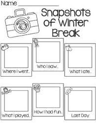 Snapshots Of Winter Break Freebie Kindergarten Writing Classroom Writing First Grade Writing