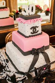 Glamorous Birthday Cake For 30 Year Old Woman Coco Chanel Meets Cabaret 30th Birthday Party Hostess With The Mostess Chanel Birthday Cake Chanel Cake Cake