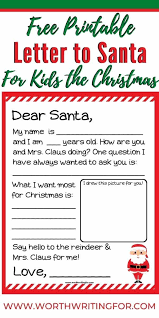 Free Printable Letter To Santa Template For Kids Santa Letter Template Free Printable Santa Letters Christmas Letter Template Free