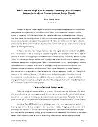 Tunay bang 'di matutupad ang layunin ko sa aking pamilya? Pdf Reflections And Insights On The Models Of Learning Subject Centered Learner Centered And Problem Centered Design Models Russell Rodrigo Academia Edu