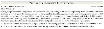 writing a pharmacist resume resume