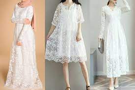 Ingin membuat dress panjang yang seksi, cantik sekaligus elegan? 7 Dress Brokat Warna Putih Yang Cocok Untuk Lebaran Termasuk Untuk Hijaber Womantalk