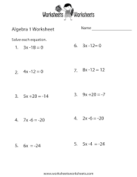 Algebra 1 Practice Worksheet Printable Algebra Worksheets Printable Math Worksheets Math Practice Worksheets
