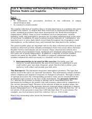 Weather map interpretation this exercise is designed to help you interpret weather details: Lab 4 G109 Docx Lab 4 Recording And Interpreting Meteorological Data Station Models And Isopleths Part 1 Objectives To Understand The Procedures Course Hero