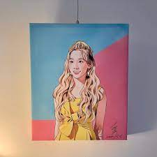 simple black on instagram 無框畫30 cm x25 cm x3 cm 似顏繪taeyeon 電繪 電繪練習 電繪上色 客製化 插畫 台灣插畫 aurora sleeping