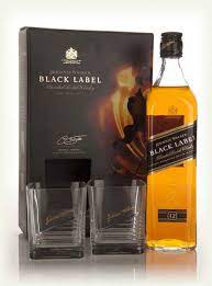 This gift set includes one bottle of johnnie walker blue label with two scotch glasses. Johnnie Walker Black Label Gift Pack With 2x Glasses Whisky Master Of Malt