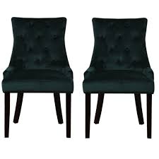 Velvet Dining Chairs 2 Pieces Forest Green Seat Wooden Frame Kitchen Furniture Dining Chairs Velvet Dining Chairs Green Dining Chairs