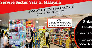 Malaysia Service Sector Visa Jobs In Tasco Company Education 10th 12th Any Salary 1000 Rm 450 Rm 1450 Rm Processing Ti Malaysia Permit Work
