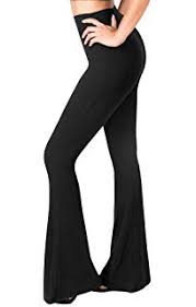 zoozie la womens bell bottoms flared yoga stretch pants tie