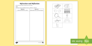 Because of this fact, you can refraction intro in the previous diagram, light was travelling in one medium only. Refraction And Reflection Of Light Worksheet Worksheet