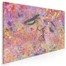 Oferujemy wysokiej jakości obraz drukowany na płótnie (przeprowadzamy testy jakości). Modne Obrazy Obraz Na Plotnie Para Pocalunek Kolorowy Kropki 120x80 Cm 79901 Milosc Kleksy Uczucie Dom Kolorowe Vaku